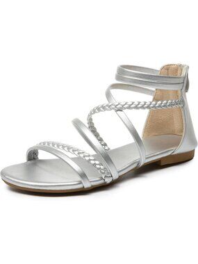 Stylish Open Toe Gladiator Sandals - Braided Strappy Flat Shoes for Summer Beach